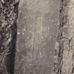 View of late medieval carved stone at Kilmory Chapel, or St Maelrubha's Chapel, Kilmory, South Knapdale.
Titled: '118. At Kilmory.'
PHOTOGRAPH ALBUM NO 186: J B MACKENZIE ALBUMS vol.1