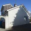 Exterior. Elevation of south facing gable end, taken from the south.