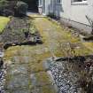 Exterior. Detail of north pathway slabs.