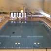 Interior view of diving pool from spectator seating area opposite, Olympia swimming pool, Dundee.