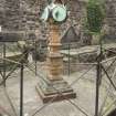 General view of sundial, Huntly House Museum, 146 Canongate, Edinburgh, from E.