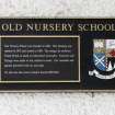 Detail of plaque on front elevation of former Montessori Nursery building, Moray House College of Education, St John's Street, Edinburgh.