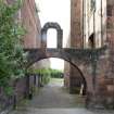 Detail of East archway entrance to rear playground..