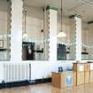 Interior. Detail of pillars in Drill Hall.