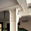 Interior. Detail of girder/pillar joint on mezzanine level staircase.