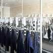 Interior. View of second floor level boys' cloakroom.