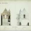 Iona, Iona Abbey.
Plan of proposed restoration of North transept.