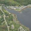 Oblique aerial view of Lochinver and fish trap, looking ESE.