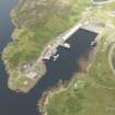 Oblique aerial view of Kinlochbervie Harbour, looking WNW.