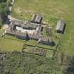 Oblique aerial view of Cour House steading, looking to the SW.