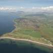General oblique aerial view of the west coast of Arran with Shiskine Golf Course in the foreground, looking to the NNE.