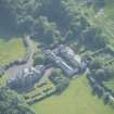 Oblique aerial view of Arbigland House and stable block, looking to the WSW.