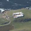Oblique aerial view of Strathy Point Lighthouse, looking to the W.