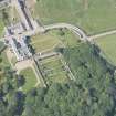 Oblique aerial view of Sandside House and walled garden, looking to the N.