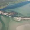 Oblique aerial view of Kyle of Tongue Bridge and the causeway, looking to the NW.