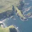 Oblique aerial view of Borve Castle, looking to the WSW.