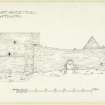 Elevation of Duart Castle, Mull.
Titled. 'East Elevation'.
Signed and dated 'R. Campbell, Sept. 1901'.