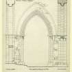 Plan of elevation to tower arch to North transept looking North of Iona, St Mary's Abbey.
Titled. 'Iona abbey, 1/2 inch Detail of North Transept Arch. No.16.'
Signed. 'Revised by A.Muir.
Signed in Pencil. 'JW 1875.'








































































































































































Iona, St Mary's Abbey.
Photographic copy of plan of long section through transepts to chapter house looking East & West.



Photographic copy of plan of church and conventual buildings.