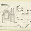 Plan of section and elevations of East window of sanctuary of Nunnery, Iona.
Titled. 'Nunnery Iona. Half Inch and 1/4 F.S. Details of [Chancel] Arch.' (Chancel is striked out.)
Dated. 'August 1901.'
Signed and Dated. 'Meas. 1875. J.W.'
