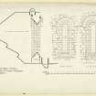 Plan of exterior and interior elevations and sections of West window of nave of Nunnery, Iona.
Titled. 'Nunnery Iona. Details of West Window in Chapel.'
Dated. 'August 1901.'