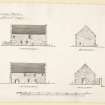 North, South and East elevations of barn of Oronsay Priory, Oronsay.
Titled. 'Oronsay Priory. Elevations of Barn.'
Signed and Dated. 'R. Campbell. Sept. 1901.'