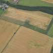 Oblique aerial view of the cropmarks of the fort at Gars Hill, looking NNW.