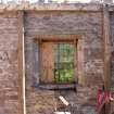 Interior of the north window at ground-floor level in the east wall from a Standing Building Survey, Glamis Mill, Glamis, Angus.