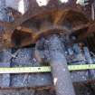 Detail of secondary drive axle and bearing from a Standing Building Survey, Glamis Mill, Glamis, Angus.