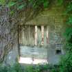 External view of the west window at ground-floor level in the north gable from a Standing Building Survey, Glamis Mill, Glamis, Angus.