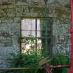 View of north window at ground level in the east wall, from a Standing Building Survey, Glamis Mill, Glamis, Angus.