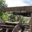 View of the waterwheel sluices and clutch, from the east, from a Standing Building Survey, Glamis Mill, Glamis, Angus.