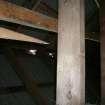 Interior view of roof, beams and joist from a Standing Building Survey, Glamis Mill, Glamis, Angus.