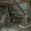 Interior view showing equipment from a Standing Building Survey, Glamis Mill, Glamis, Angus.