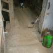 Interior view showing floor and stairs, from a Standing Building Survey, Glamis Mill, Glamis, Angus.