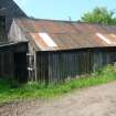 Exterior view showing an out-building from a Standing Building Survey, Glamis Mill, Glamis, Angus.