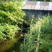 Exterior view of the mill showing the stream, from a Standing Building Survey, Glamis Mill, Glamis, Angus.