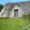 Exterior view of the mill showing a door, from a Standing Building Survey, Glamis Mill, Glamis, Angus.