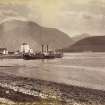 General view of pier buildings and steamship.
Titled: 'BEN NEVIS FROM CORPACH'
PHOTOGRAPH ALBUM No.33: COURTAULD ALBUM.
