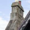 Elevated view from crane, showing detail of chimney stack.