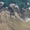 Oblique aerial view of Dun Boraige, Tiree, looking N.