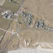 Oblique aerial view of the military camp at Tiree Airfield, looking NNW.