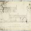 Mechancical copy of drawing of sections and elevations.