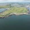 Oblique aerial view of Girdleness Lighhouse, Balngask Golf Course and South Breakwater, looking WSW.