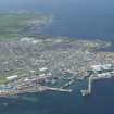 Oblique aerial view of Fraserburgh and Fraserburgh Harbour, looking NW.