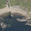 Oblique aerial view of Latheronwheel Harbour, looking NW.