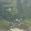 Oblique aerial view of Berriedale Village and harbour and Berriedale Braes, looking NW.