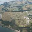 General oblique aerial view of Muirfield golf course showing the set up for the Open Championship 2013, looking ENE.