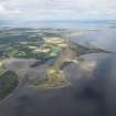 General oblique aerial view with Poll na Caorach in the foreground and Dornoch Firth beyond, looking E.