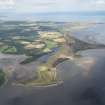 General oblique aerial view with Poll na Caorach in the foreground and Dornoch Firth beyond, looking E.