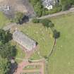 Oblique aerial view of St Ninian's Church, Lamington, looking NNW.